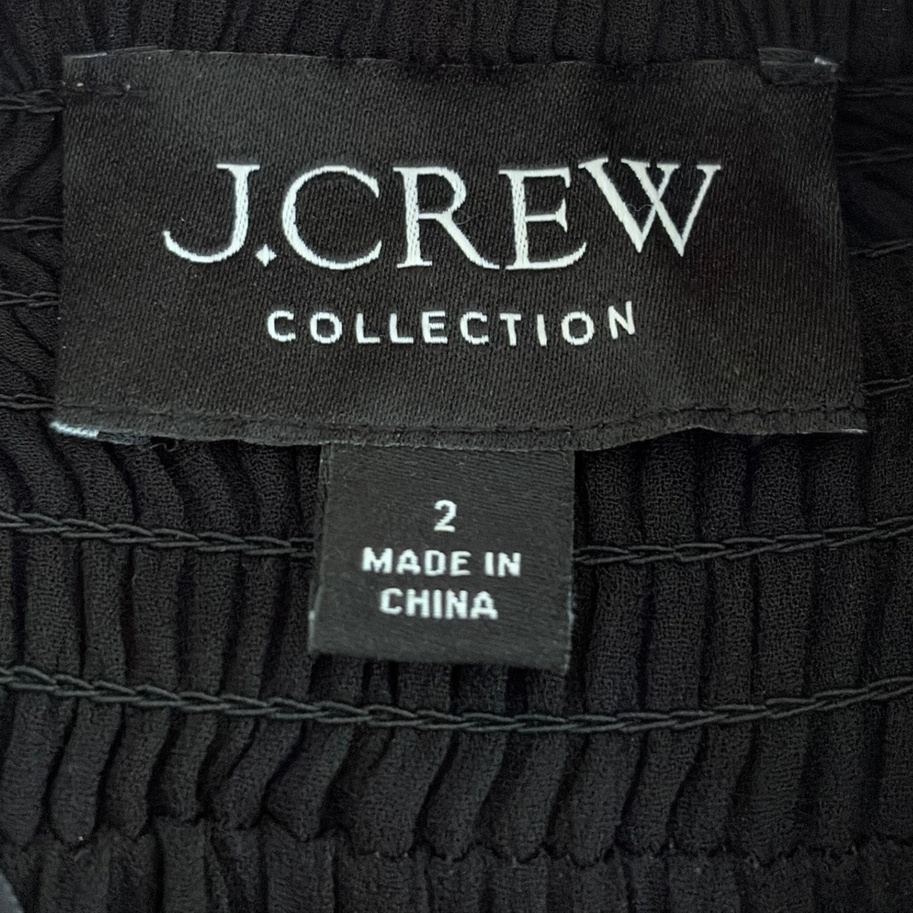 J.Crew Collection Women Boho Grunge Goth Ruffle-Tier Maxi Dress Black‎ Chiffon 2 - Picture 7 of 8